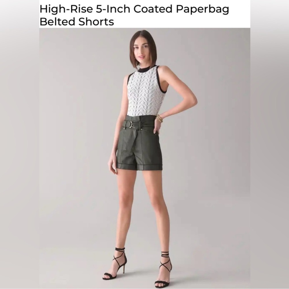 White House Black Market Paper Bag Coated Shorts W belt size 12